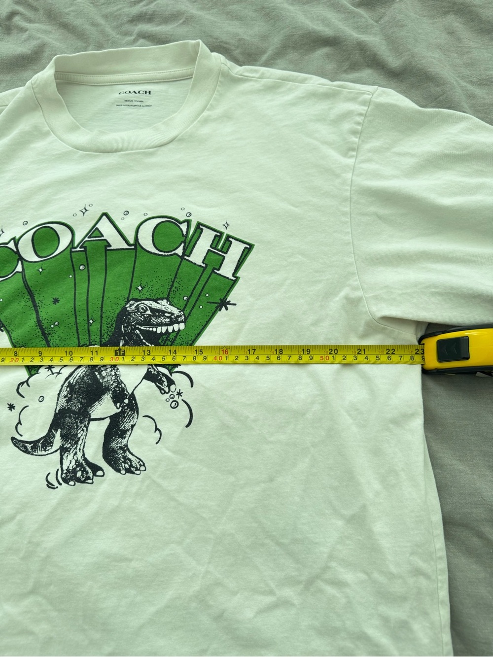 Coach Boutique Rexy Dinosaur Men’s Short Sleeve Relaxed Fit Tee in Vintage White - Picture 6 of 8